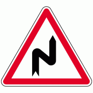 Panneau A1c - Succession de virages 1er à droite