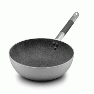 Pentole Agnelli, Poêle évasée haute en aluminium antiadhésif Shark Skin pour induction, 1 manche, 36 cm, ALSC111BGPIC36 - aluminium ALSC111BGPIC36