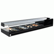 Presentoir réfrigérée pour sushi avec vitre droit, 4x GN 1/3 h 40 mm 1216x410x245 mm - VIRTUS - 0651637124807