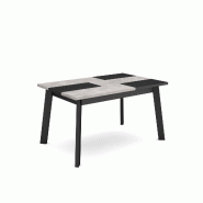 SKRAUT HOME Table à manger, 140, Pour 6 personnes, Pieds en bois, Ciment - gris Bois manufacturé 408_4