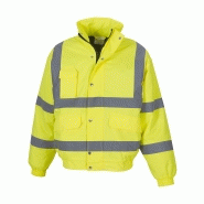 Veste blouson de travail haute visibilité jaune ou orange fluo