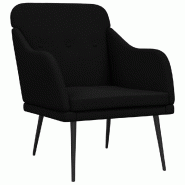 VidaXL Fauteuil Noir 63x76x80 cm Tissu Modèle Vega ProDesk Métal - 351476
