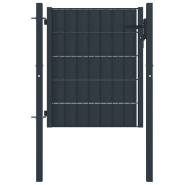 Vidaxl portail de clôture pvc et acier 100x81 cm anthracite 145232