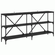 VidaXL Table console Chêne noir 160 x 30 x 75 cm Bois d'ingénierie Modèle Aero Luna Élite - 881904