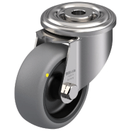 Roulette pivotante de 80 mm en acier inoxydable avec thermoplastique gris conducteur d'électricité Roulette pivotante de 80 mm en acier inoxydable avec thermoplastique gris conducteur d'électricité