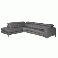 AC ANGEL CERDA Angel Cerdá Canapé d'angle relax gauche en cuir gris foncé 6112C 295 x 232 x 97 - gris fourrure 8435631019039 AC ANGEL CERDA Angel Cerdá Canapé d'angle relax gauche en cuir gris foncé 6112C 295 x 232 x 97 - gris fourrure 8435631019039