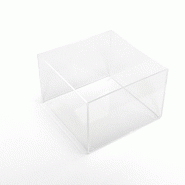 Bac de présentation PMMA carré 15x15x10cm - transparent et durable