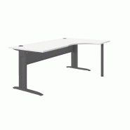 Bureau asymétrique 90° blanc 160*120/60 cm avec retour droit - 9300180