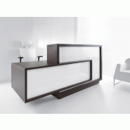 Bureau d'accueil original modèle Foro - MDD - Blanc, Wengé, A gauche_1