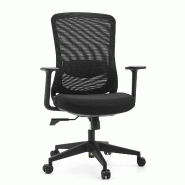 Chaise de bureau / chaise pivotante SEDITO Assise en tissu / dossier en tissu maillé noir / noir hjh OFFICE - noir polyester 751020