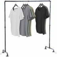 CLP Portant à vêtement Jersey Argent/150 cm - métal 302008 CLP Portant à vêtement Jersey Argent/150 cm - métal 302008