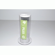Collecteur transparent pour piles usagées sur socle