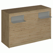 Comptoir Vertigo H T03 dble nat. L150cm - 3 tab.Coulis. 6tab.Amovib chêne clair