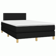 Décoshop26 - Cadre de lit LED avec sommier tête de lit matelas 120 x 200 cm tissu noir TDL0209300 - noir 3001710982720