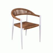 Emh Fauteuil professionnel Roppy empilable – aluminium et cordage – design moderne – usage chr intérieur/extérieur - marron aluminium ROPPYFAUTMAR Emh Fauteuil professionnel Roppy empilable – aluminium et cordage – design moderne – usage chr intérieur/extérieur - marron aluminium ROPPYFAUTMAR