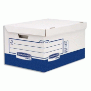Fellowes Lot de 10 Container à archives Flip Top Bankers Box Heavy Duty, coloris blanc/bleu - 0043859720507