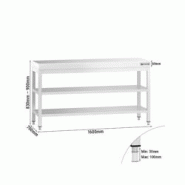 GGM Gastro Tables Inox de Travail Centrales Premium avec 2 étagères - Profondeur 700 mm - ATK167ZB - 4063326275947