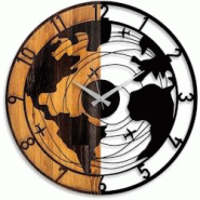 Horloge en bois et métal Clock Mappemonde Hanah Home - marron 8683743263646 Horloge en bois et métal Clock Mappemonde Hanah Home - marron 8683743263646