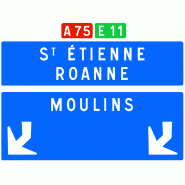 Panneau directionnel D62d - autoroute - WP Signalisation - résine thermoplastique - recyclable