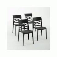 RATTATAN Set 4 Chaises en polypropylène avec fibre de verre empilables pour extérieur et jardin, bar et restaurant, cuisine design moderne - MARTINA RATTATAN Set 4 Chaises en polypropylène avec fibre de verre empilables pour extérieur et jardin, bar et restaurant, cuisine design moderne - MARTINA