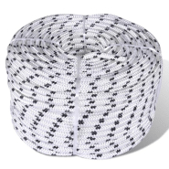 Vidaxl corde de bateau tressée polyester 8 mm 250 m blanc 143791