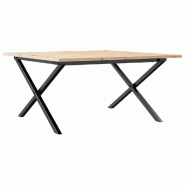 VidaXL Table basse cadre en X 90x90x45 cm bois de pin massif et acier Modèle Polaris Prime Plus - 3282687