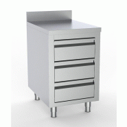 700 table de travail avec 3 tiroirs avec bord relevé 500l 7333.0282 COMBISTEEL