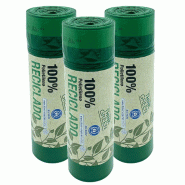Alfapac - Sacs poubelle 30L 55x60cm, 3 rouleaux x 20 unités (100% recyclés) - vert PK6943