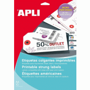 Apli 010149 Lot de 100 Etiquettes américaines imprimable des 2 côtés 200 g 98 x 57 mm Blanc - 8410782101499