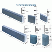 Bordures pour parcs de stationnements, allées, terrains de sport: p1/p2/p3/cr1/cr2/cr3