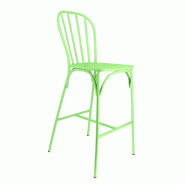 Chaise de bar d'extérieur empilable Biscarosse en aluminium vert d'eau