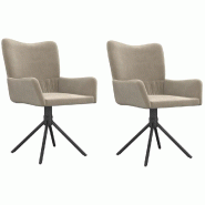 Chaises pivotantes à manger lot de 2 Gris clair Velours Modèle Mirage Élite - 344809