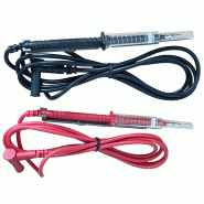 CHAUVIN ARNOUX - Jeu de 2 cordons IP2X pour DDT/VAT - Pointe de touche IP2X D4 mm - Fiche femelle coudée D4 mm - 15 A - 1,5 m - IEC 61243-3 1000V