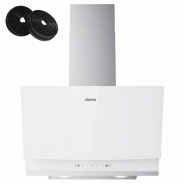 CIARRA Hotte inclinée 60 cm noire A+++ 710 m³/h avec commande tactile & gestuelle, évacuation/recyclage CBCW6736A - blanc inox CBCW6736A