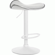 CLP Tabouret de bar Shanghai similicuir avec pied en métal Blanc /Métal blanc mat - blanc polyester 323791 CLP Tabouret de bar Shanghai similicuir avec pied en métal Blanc /Métal blanc mat - blanc polyester 323791