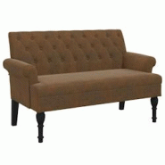 Décoshop26 - Banquette banc avec dossier capitonné 120 x 62 x 75,5 cm PVC aspect daim brun DEC024653 - 3000254826880 Décoshop26 - Banquette banc avec dossier capitonné 120 x 62 x 75,5 cm PVC aspect daim brun DEC024653 - 3000254826880