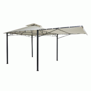 Décoshop26 - Pergola de jardin pavillon extérieur avec paroi latérale mobile structure acier 2,5 x 2,5 m crème-beige 04_0008115 - acier 3000262462537