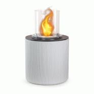 Divina Fire Cheminée au bioéthanol brasero de jardin sur pied pour intérieur extérieur MODIGLIANI Blanc Perle d.36 x h56 - blanc 8056157806233