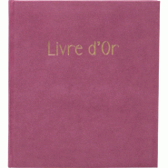 Exacompta - Réf. 390E -1 Livre d'or Skandi - Format compact 21 x 19 cm - Aspect velours - Marquage or avec inscription livre d'or - Tranche or - 140