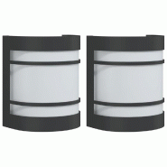 Helloshop26 - Lot de 2 appliques murales d'extérieur IP44 polyvalentes jardin décoration 13,5 x 10,5 x 16,5 cm en acier inoxydable 02_0056611 - inox