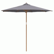 Helloshop26 - Parasol de jardin rond léger résistant aux intempéries 270 x 260 cm en bambou gris foncé 02_0058249 - gris 3000240480119