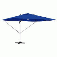 Helloshop26 - Parasol déporté inclinable et pivotant extérieur 351 x 250 x 253 cm en polyester azur 02_0058736 - aluminium 3000240744723