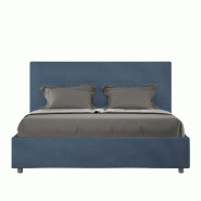 Lit Microfibre Bleu Mika Avec Sommier Capitonné 160X190 - bleu VE1619MIKA019-CR