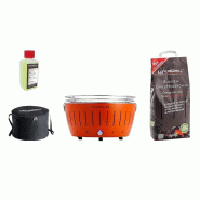 LotusGrill - Pack spécial barbecue XL Orange (cm 43,5) avec 2,5 kg de charbon de bois et gel combustible - 4260023012435