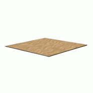 Oviala Business Plateau de table stratifié 60x60 cm bois chevron - beige métal 113419