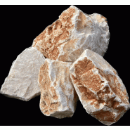 Pierre 80/150 Blanc Oriental - Idéale pour Mur à Gabion - Couleur Ocre