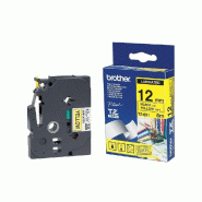 Ruban TZE631 12mm - Texte Noir sur Fond Jaune - 8 mètres