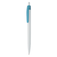 Stylo à bille en plastique - corps blanc et clip coloré - encre bleue - léger 5,5g Stylo à bille en plastique - corps blanc et clip coloré - encre bleue - léger 5,5g