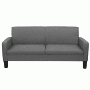 VidaXL Canapé à 3 places 180 x 65 x 76 cm Gris foncé Modèle Jérôme - 244712