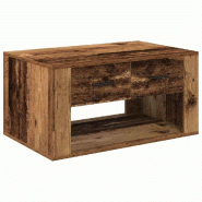 VidaXL Table basse Bois Ancien 80 x 50 x 40 cm Bois d'ingénierie Modèle Luna Ligne - 881129